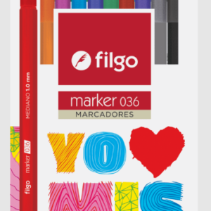 MARCADOR ESCOLAR FILGO 036 YO AMO MIS COLORES 1.0 MM X20U. V/COLORES (SW-M36-E2)