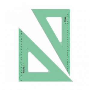 JUEGO DE ESCUADRAS DOZENT DE 30 CM X 45° Y 60° C/MM (12674)