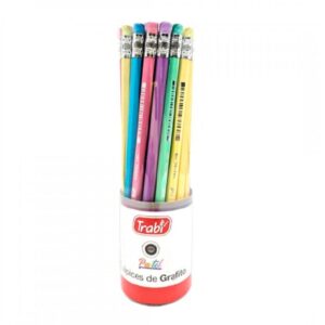 LAPIZ GRAFITO TRABI DE RESINA PASTEL HB X36U. C/GOMA (TR7901)