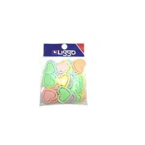 CLIPS PLASTICO LIGGOTRADE CORAZON. BOLSA X 50U. PASTEL (525-0520)