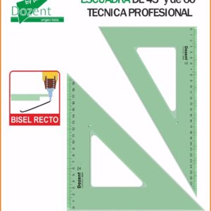 ESCUADRA DOZENT 20 CM X 60 MILIM. BISELADA (2631)