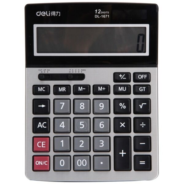 CALCULADORA DELI CORE METAL 12 DIGITOS ESCRITORIO (1671)