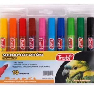 MARCADOR TRABI LAVABLE X 10U. MEGA PINTURON V/COLORES