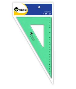 ESCUADRA PIZZINI ESTUDIO VERDE TRANSPARENTE 25CM X 60° (373225x60)