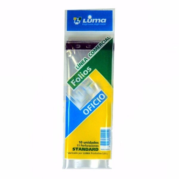 FOLIO LUMA OFICIO LIVIANO X10U. 30-06 POLIETILENO