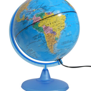 GLOBO TERRAQUEO 20CM / BASE DE PLASTICO CON LUZ (207LW)