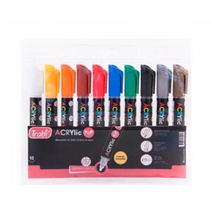 MARCADOR TRABI ACRYLIC POP 4-6 MM X 10U. V/COLORES (TR83112)