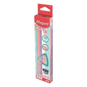 LAPIZ GRAFITO MAPED BLACK PEPS PASTEL HB X 12 CON GOMA (851730)