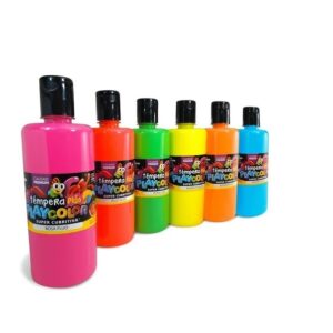 TEMPERA PLAYCOLOR BOTELLA X250CC FLUO. V/COLORES (81350)
