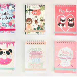 LIBRETA REYSA 9X13 C/ESPIRAL DONAS/BREATHE/MAGIA/PUG LOVE/SOY ENERGIA/ANIMALES SELVA C/U (1004)