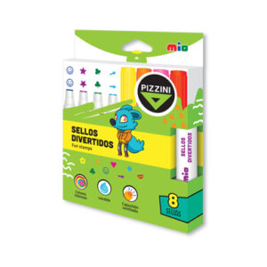 MARCADOR ESCOLAR PIZZINI X8U. C/SELLOS DIVERTIDOS (8100SDX8)