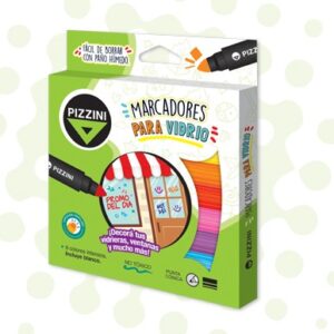MARCADOR PIZZINI PARA VIDRIO X 9U. V/COLORES (8409)