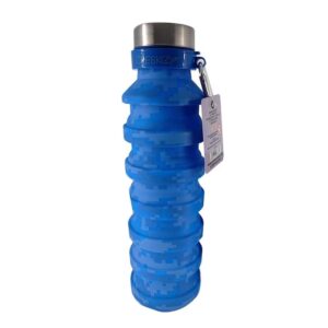 BOTELLA CRESKO PLEGABLE SILICONA TAPA DE ACERO. (CK744/CK747)