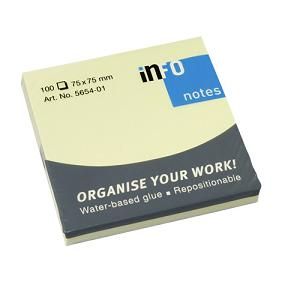 NOTAS ADHESIVAS INFO 75X75X 100HJS AMARILLAS (5654-01)