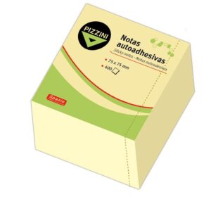 NOTAS ADHESIVAS PIZZINI 75X75 X 400HJS AMARILLAS (NA7575400)