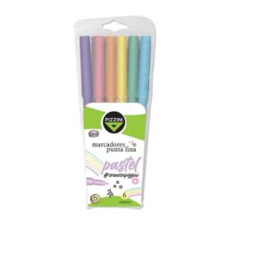 MARCADOR PIZZINI PASTEL PUNTA FINA X 6U. COLORES SURTIDOS (8006P)