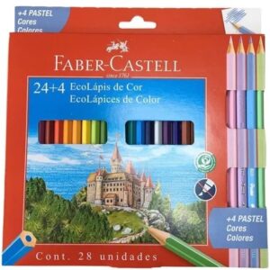 LAPIZ FABER ECOLAPIZ X24 LARGOS +4 PASTEL. (116128)