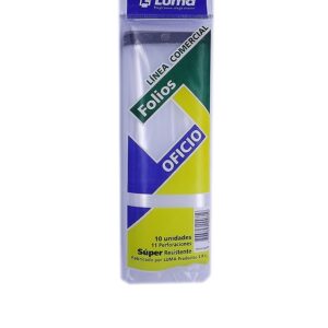 FOLIO LUMA OFICIO PESADO X10U. 31-10 POLIETILENO