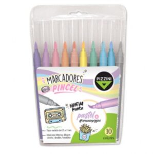 MARCADOR PIZZINI PUNTA PINCEL X 10U. PASTEL (8210P)