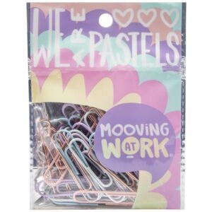 PAPER CLIPS MOOVING PASTEL 33MM X60U (2102010101)
