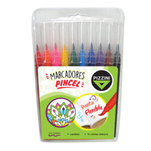 MARCADOR PIZZINI PUNTA PINCEL X 10U. V/COLORES (8210)