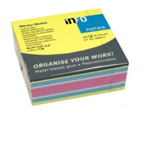 NOTAS ADHESIVAS INFO 75X75X 450HJS CUBO MIX (5654-52)