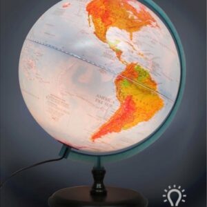 GLOBO TERRAQUEO 30CM / BASE DE PLASTICO FÍSICO / POLÍTICO CON LUZ (307FPLW)