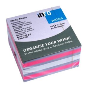 NOTAS ADHESIVAS INFO 75X75X 450HJS PASTEL (5654-67)