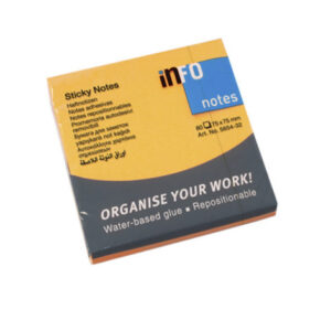 NOTAS ADHESIVAS INFO 75X75X 80HJS FLUO V/COLORES (5654-32/33/34/35)