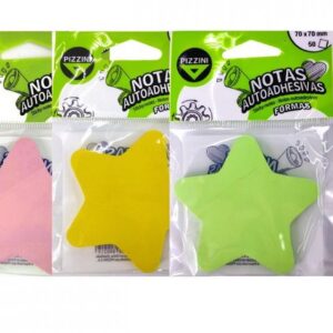 NOTAS ADHESIVAS PIZZINI ESTRELLA 70X70 PASTEL X 50 HJS. V/COLORES (NAESTREX1P-)
