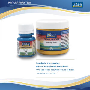 PINTURA PARA TELA EQ ARTE X37CC METALIZADO DORADO/PLATEADO