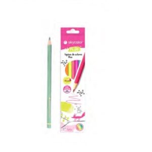 LAPICES DE COLORES SKYCOLOR FLUO X6U LARGOS (JJ10136N-6)