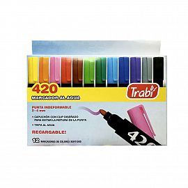MARCADOR TRABI 420 AL AGUA SURTIDO X12U.  (TR5783)