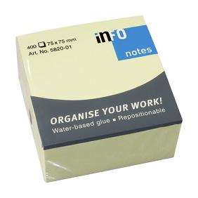 NOTAS ADHESIVAS INFO 75X75X400H AMARILLO Y PASTEL (440-0200/0220)