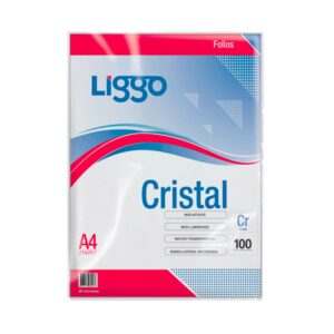 FOLIO LIGGO A4 CRISTAL 40MIC X 100U (370-0100)