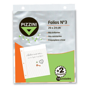 FOLIO PIZZINI ESCOLAR PP 40MIC X 100U. DESPLEGADOS. (50FEX100)