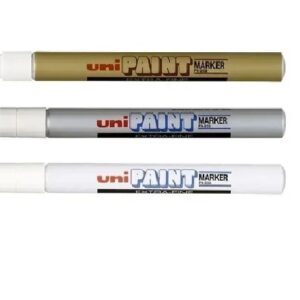 MARCADOR MITSUBISHI PAINT PX-203 C/U 0.8MM ORO/PLATA/BLANCO