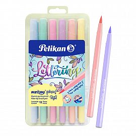 MARCADOR PELIKAN MARKANA PUNTA PINCEL PASTEL X 12U. C/SURTIDOS (L30341201)