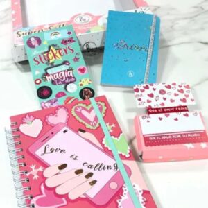 SET REYSA CUAD + LIBRETA + PULSERA + STICKERS ECO CHIC/COOL LOVE/ TOUCH (6002/05/15)