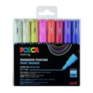 MARCADOR MITSUBISHI POSCA PC-1M PUNTA CONICA X16U.