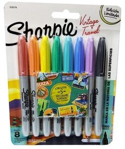 MARCADOR SHARPIE VINTAGE TRAVEL X8 COLORES EDICION LIMITADA