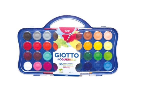 ACUARELA GIOTTO X 36 COLORES VALIJA + 2 PINCELES (353600)