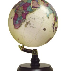 GLOBO TERRAQUEO 25CM / BASE DE MADERA CON INCLINACION ANTIGUO (LANIN)