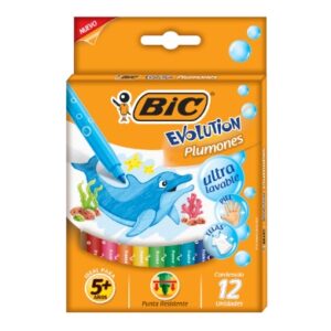 MARCADOR BIC EVOLUTION PLUMONES LAVABLE X12U (944094)