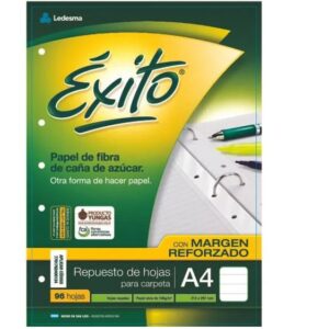 REPUESTO EXITO C/MARGEN REFORZADO A4 X 96H RAYADO (100885)