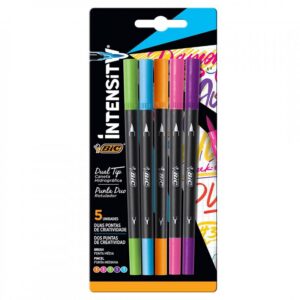 MARCADOR BIC INTENSITY DOBLE PUNTA BLISTER X5 COLORES (971021)