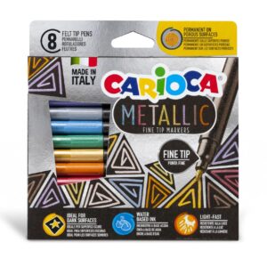 MARCADOR CARIOCA METALIZADO PUNTA FINA X 8U. (43162)