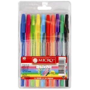 BOLIGRAFO MICRO DOLCHE BALL POINT X 10U. V/COLORES (0103019910/0205090301)