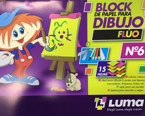 BLOCK DE DIBUJO LUMA N°6 FLUO X 15H. (81-62)