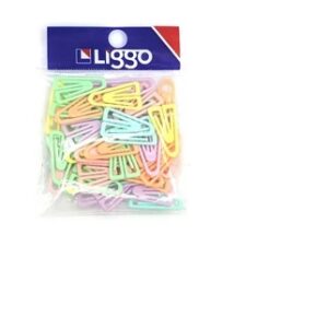 CLIPS PLASTICO LIGGOTRADE TRIANGULAR MEDIANO X 50U. PASTEL (525-0500)